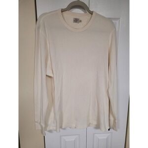 FAHERTY BRAND‎ Mens Long Sleeve Waffle Knit Thermal Shirt Cream Size XXL